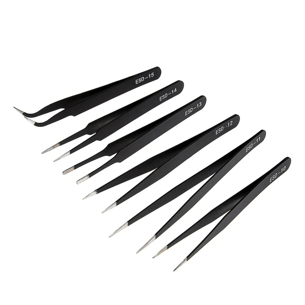 6PCS Precision Tweezers Set ES - Electronics Repair Tools And Equipment ulasan dan harga